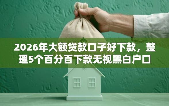 2026年大额贷款口子好下款，整理5个百分百下款无视黑白户口子