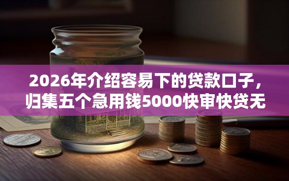 2026年介绍容易下的贷款口子，归集五个急用钱5000快审快贷无需征信口子
