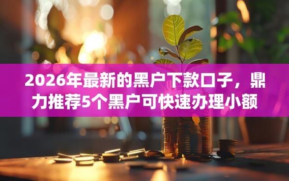2026年最新的黑户下款口子，鼎力推荐5个黑户可快速办理小额贷款业务的app