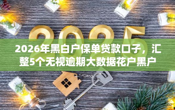 2026年黑白户保单贷款口子,汇整5个无视逾期大数据花户黑户app 2026年黑白户保单贷款口子,汇整5个无视逾期大数据花户黑户app