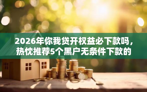 2026年你我贷开权益必下款吗，热忱推荐5个黑户无条件下款的软件