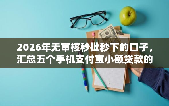 2026年无审核秒批秒下的口子，汇总五个手机支付宝小额贷款的软件