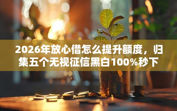 2026年放心借怎么提升额度，归集五个无视征信黑白100%秒下网贷口子