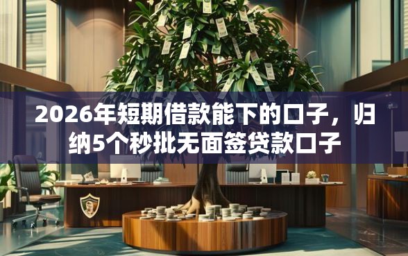 2026年短期借款能下的口子，归纳5个秒批无面签贷款口子