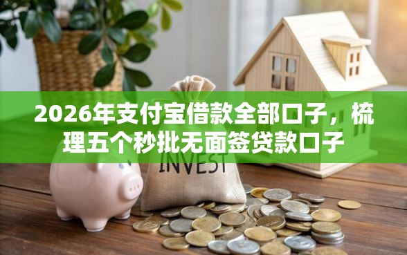 2026年支付宝借款全部口子，梳理五个秒批无面签贷款口子