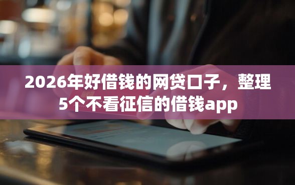 2026年好借钱的网贷口子，整理5个不看征信的借钱app