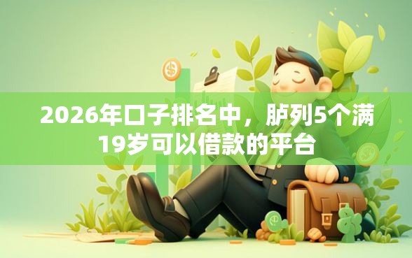 2026年口子排名中，胪列5个满19岁可以借款的平台