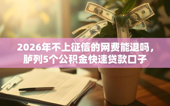 2026年不上征信的网费能退吗，胪列5个公积金快速贷款口子