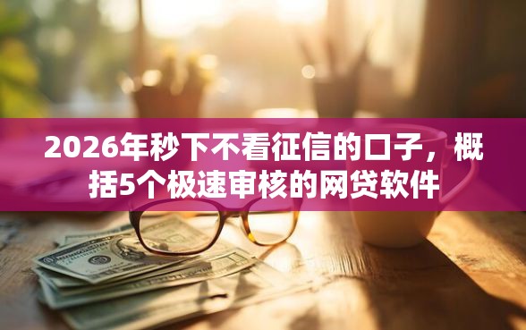 2026年秒下不看征信的口子，概括5个极速审核的网贷软件