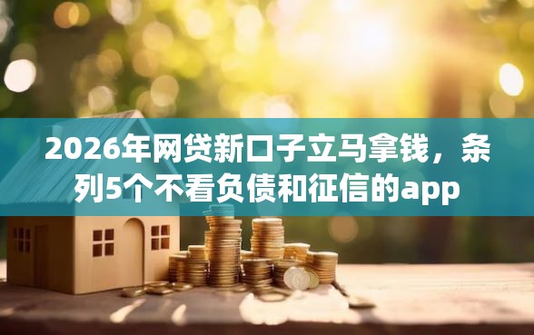 2026年网贷新口子立马拿钱，条列5个不看负债和征信的app