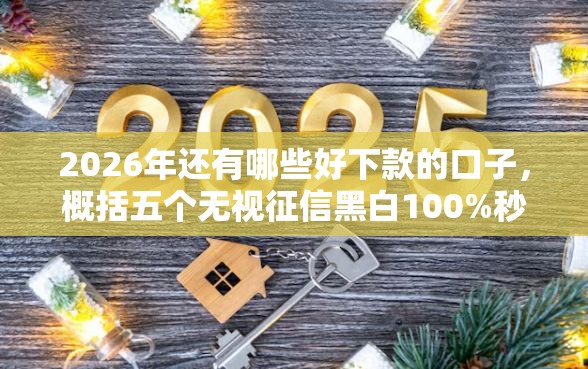 2026年还有哪些好下款的口子，概括五个无视征信黑白100%秒下网贷平台