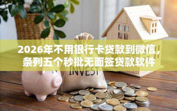 2026年不用银行卡贷款到微信，条列五个秒批无面签贷款软件