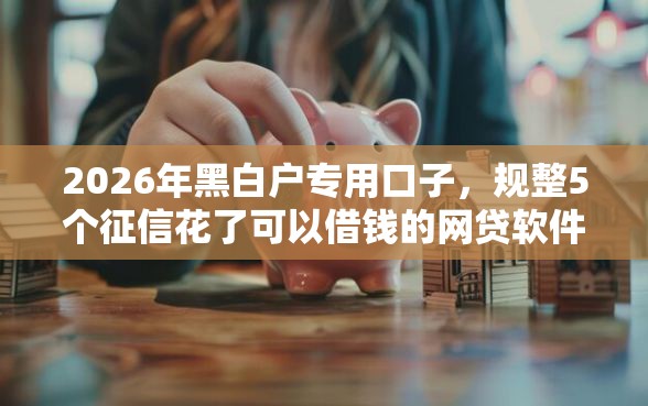 2026年黑白户专用口子，规整5个征信花了可以借钱的网贷软件