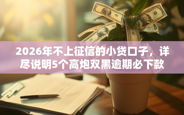 2026年不上征信的小贷口子，详尽说明5个高炮双黑逾期必下款平台