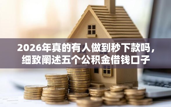 2026年真的有人做到秒下款吗，细致阐述五个公积金借钱口子