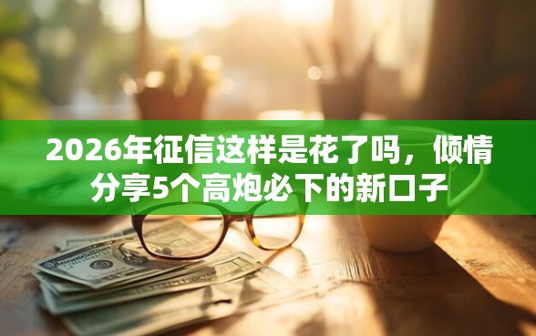 2026年征信这样是花了吗，倾情分享5个高炮必下的新口子