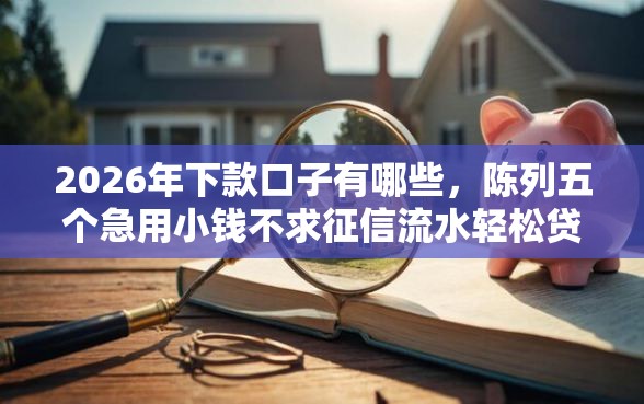 2026年下款口子有哪些，陈列五个急用小钱不求征信流水轻松贷的口子