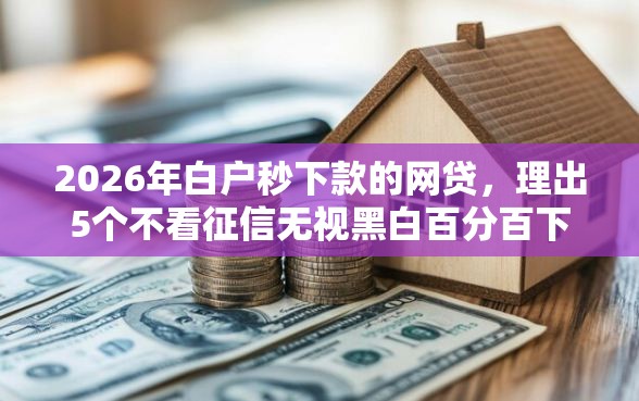2026年白户秒下款的网贷，理出5个不看征信无视黑白百分百下款口子