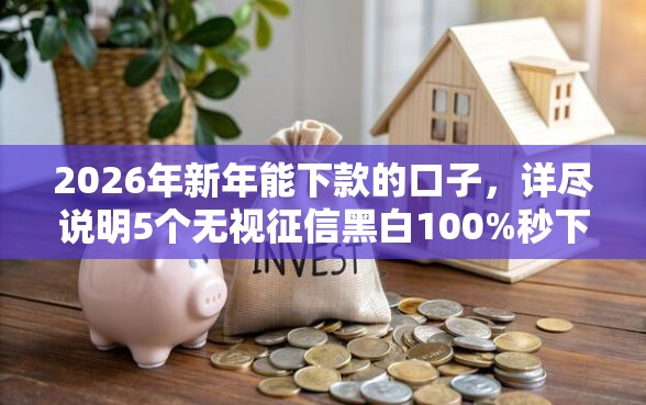 2026年新年能下款的口子，详尽说明5个无视征信黑白100%秒下口子