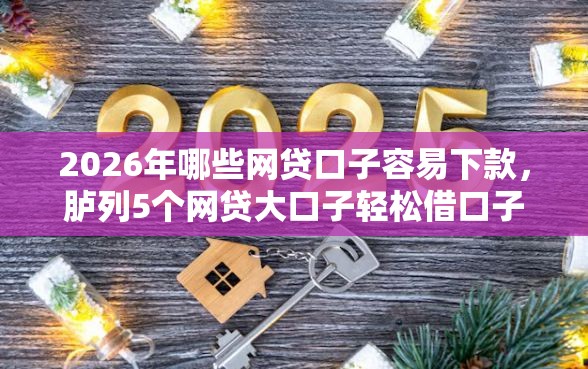 2026年哪些网贷口子容易下款，胪列5个网贷大口子轻松借口子
