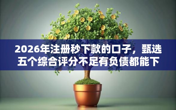 2026年注册秒下款的口子，甄选五个综合评分不足有负债都能下款软件
