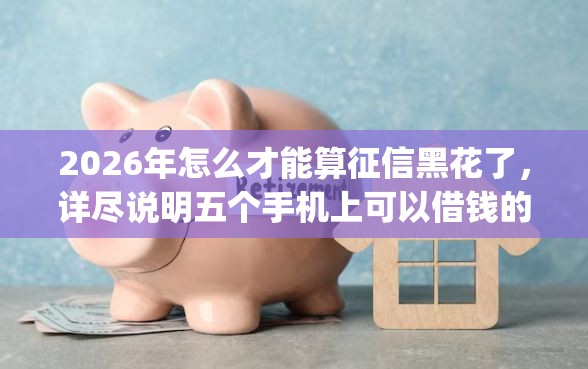 2026年怎么才能算征信黑花了，详尽说明五个手机上可以借钱的app