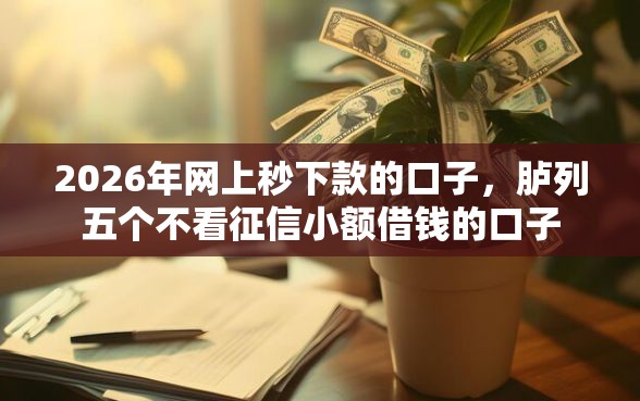 2026年网上秒下款的口子，胪列五个不看征信小额借钱的口子