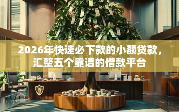 2026年快速必下款的小额贷款，汇整五个靠谱的借款平台