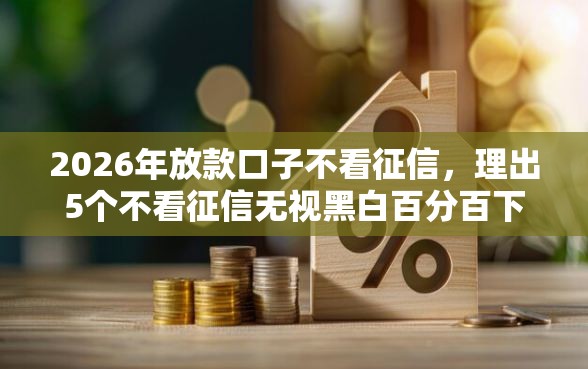 2026年放款口子不看征信，理出5个不看征信无视黑白百分百下款