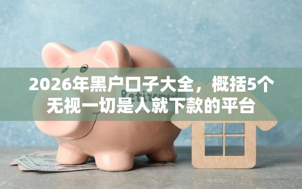 2026年黑户口子大全，概括5个无视一切是人就下款的平台