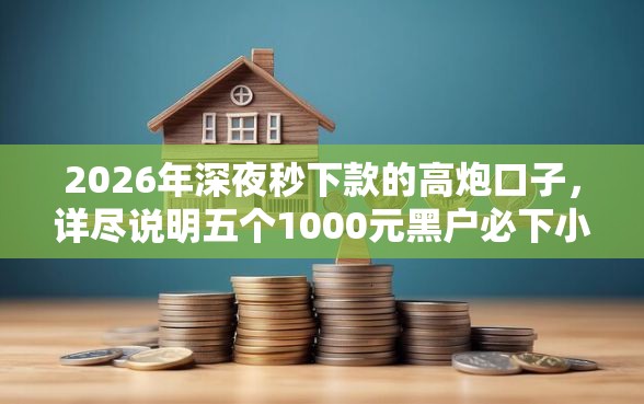 2026年深夜秒下款的高炮口子，详尽说明五个1000元黑户必下小贷