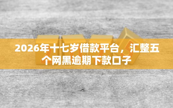 2026年十七岁借款平台，汇整五个网黑逾期下款口子