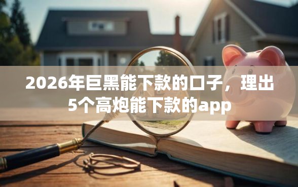 2026年巨黑能下款的口子，理出5个高炮能下款的app