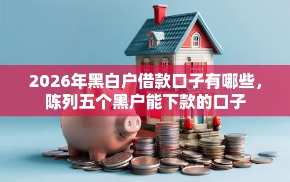 2026年黑白户借款口子有哪些，陈列五个黑户能下款的口子