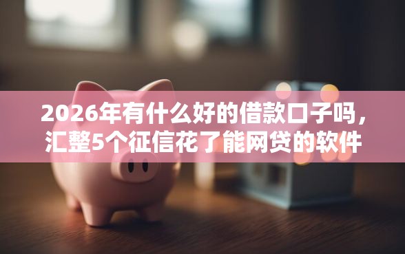2026年有什么好的借款口子吗，汇整5个征信花了能网贷的软件