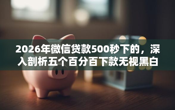 2026年微信贷款500秒下的，深入剖析五个百分百下款无视黑白户网贷软件