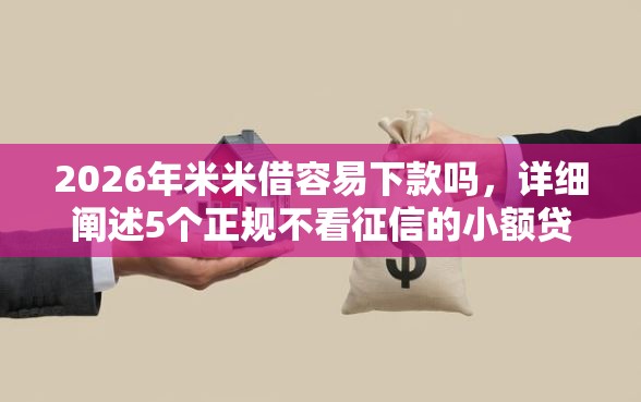 2026年米米借容易下款吗，详细阐述5个正规不看征信的小额贷款平台