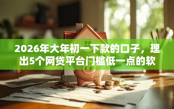 2026年大年初一下款的口子，理出5个网贷平台门槛低一点的软件