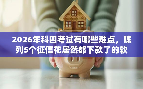 2026年科四考试有哪些难点，陈列5个征信花居然都下款了的软件