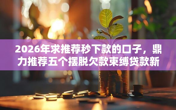 2026年求推荐秒下款的口子，鼎力推荐五个摆脱欠款束缚贷款新平台