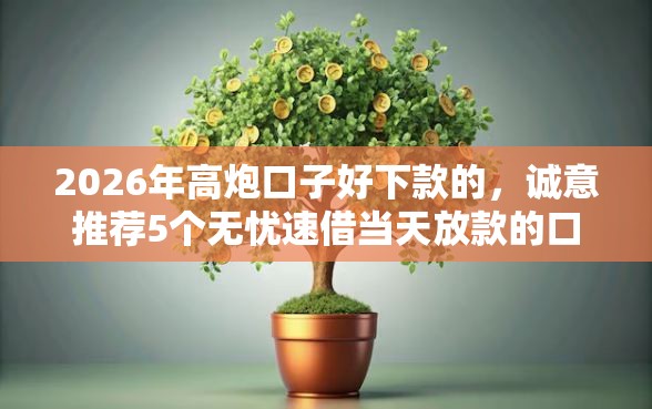 2026年高炮口子好下款的，诚意推荐5个无忧速借当天放款的口子