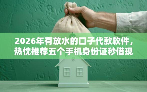 2026年有放水的口子代款软件，热忱推荐五个手机身份证秒借现金的口子