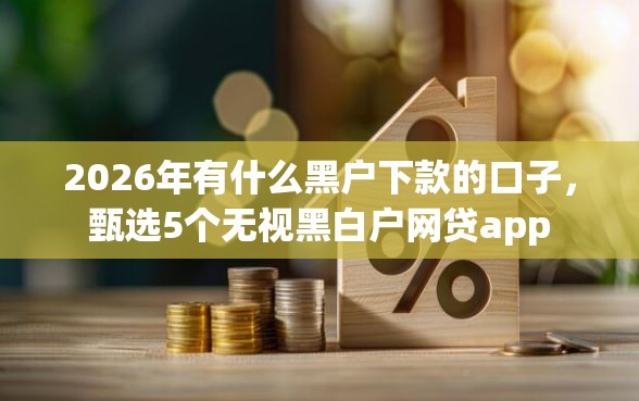 2026年有什么黑户下款的口子，甄选5个无视黑白户网贷app
