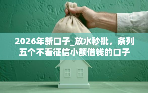 2026年新口子_放水秒批，条列五个不看征信小额借钱的口子