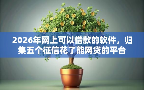 2026年网上可以借款的软件，归集五个征信花了能网贷的平台
