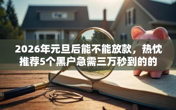 2026年元旦后能不能放款，热忱推荐5个黑户急需三万秒到的的软件