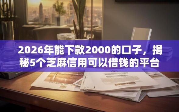 2026年能下款2000的口子，揭秘5个芝麻信用可以借钱的平台