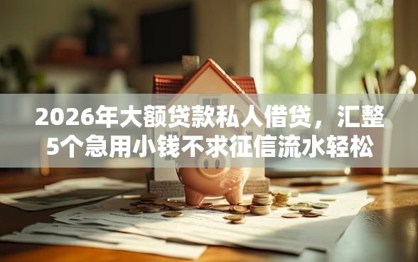 2026年大额贷款私人借贷，汇整5个急用小钱不求征信流水轻松贷的软件