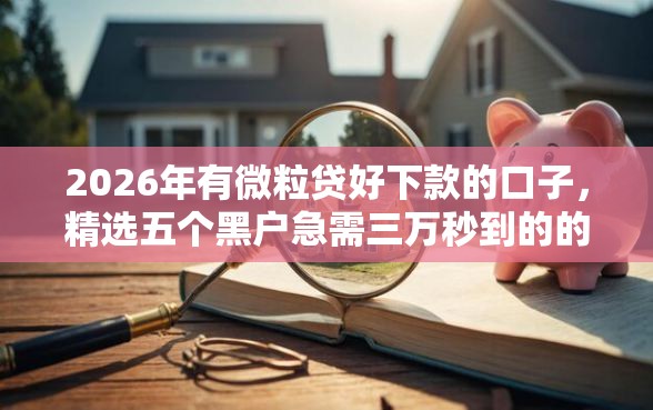 2026年有微粒贷好下款的口子，精选五个黑户急需三万秒到的的软件
