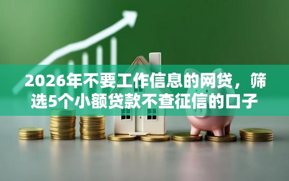 2026年不要工作信息的网贷，筛选5个小额贷款不查征信的口子